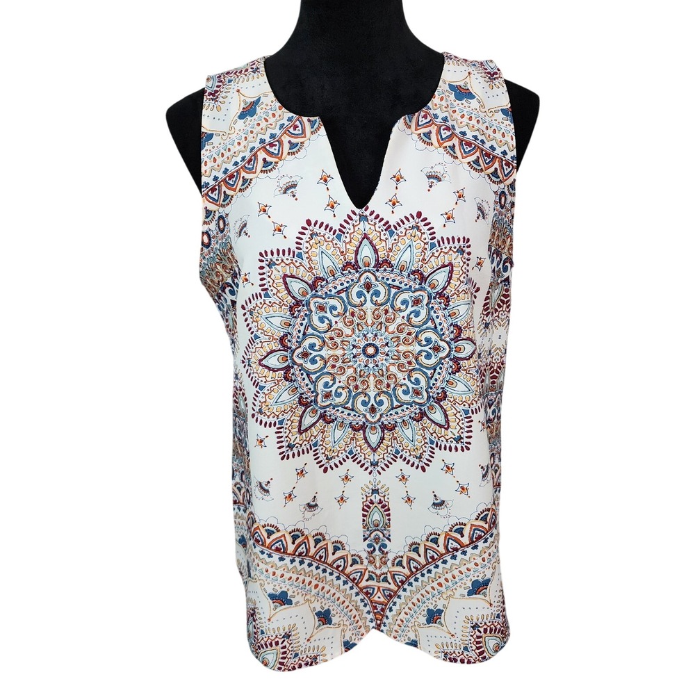 VERSE Size Small "Jory" Split Neck Sleeveless Business Casual Boho Cami Blouse